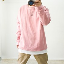 이중 배색 레이어드 긴팔티 기모 무지 빅사이즈티셔츠