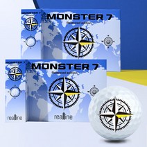 비거리 고반발기능성골프공 비거리용 리얼라인 몬스터7 3피스, 화이트, 1세트