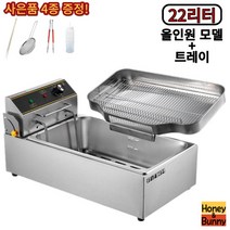 업소용 튀김기 가정용 전기 타이머 핫도그 치킨 돈까스 2구, 일반형, 22리터+트레이