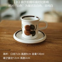 잘생쁨 북유럽 레트로 세라믹 머그컵 잔 컵받침 홈카페 커피 우유 물 컵 찻잔, 단일사이즈, 브라운네로우130ml