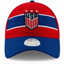 뉴에라 스냅백 남성 New Era 39Thirty USA Soccer Hat Size Medium/Large Red Blue 3 Star USWNT Cap