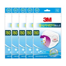 3M 이지핏 황사마스크 KF80 화이트, 5매