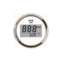 8 색 백라이트 0-9990 RPM 자동차 보트 디젤 오토바이 트럭에 맞는 시간 미터가있는 디지털 타코미터 마린 52MM 9-32V, WS, One Size