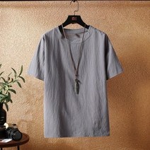 희우스타일 남성 여름 쿨링 린넨 라운드넥 칼라별 반팔 티셔츠 W11