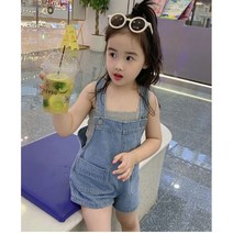 [당일발송] 코코랜드 여아 여름 단추멜빵바지 아동키즈의류