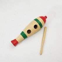 Orff 악기 물고기 패턴 스크레이퍼 스트라이크 템플 블록 나무 클래퍼 아기 교육 에이즈 장난감, WHITE