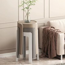 북유럽 플라스틱 의자 2p 원형 스툴 의자, 그레이 2p