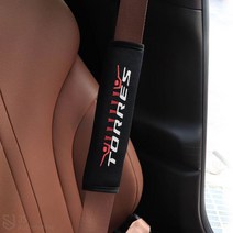 JS automotive 토레스 차량 전용 실내 인테리어 자수 안전벨트 튜닝 패드 몰딩 자동차 악세사리 용품, 화이트_1P