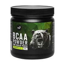 비건 BCAA 파우더 사과(400g) 아미노 파우더(BCAA 음료당 98g BCAA) 필수 아미노산 파우더(캡슐 없음) 근육 형성을 위한 류신 고용량 함유 아스파탐 및 무설탕, Fresh Apple