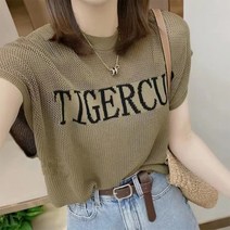 여성 루즈핏 통기성 메쉬 여름 니트 나시티 카키여성고급니트 여자니트코디 루즈핏롱니트 부드러운니트 이쁜니트 여리여리니트 여리니트 라운드넥니트 여성라운