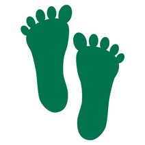 오피스왕국 발자국 발바닥 바닥 foot6 그래픽 스티커, 녹색
