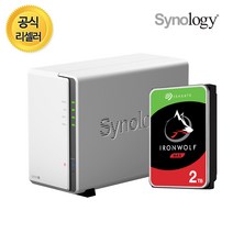 시놀로지 나스 정품 DS220j NAS 2베이 HDD 미포함, DS220j + 아이언울프 2TB