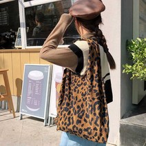 오너클랜 / 에코 숄더백 여자 호피 문의 큰가방 어깨 가방 코디