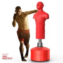 인간모양샌드백 권투 복싱 스트레스해소 더미 격투기 킥복싱 타격 다이어트 가정용 연습 훈련, 레드고무+핑거장갑