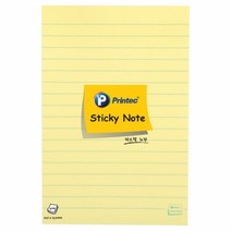 프린텍) 재생지 스티키노트 노트형 점착 메모지 라인(L102Y) / 102*152, 크라프트