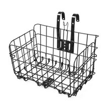 자전거바구니 바구니 걸이식 자전거 라탄 강아지 뒷좌석 10kg 최대 하중 블랙 스틸, 검은색, 협력사