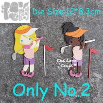 홀인원기념패 골프피규어 Catlove 골프 소년 소녀 금속 절단 다이스 Scrapbooking 금형 스텐실 다이 커트 카드 만들기 DIY 공예 죽을 엠보싱, [02] Only No.2