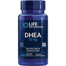 라이프 익스텐션 DHEA 25mg 100 캡슐 스트레스 호르몬 수치 완화, 100정, 3개