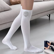 여성 골프오버니삭스 해골 오버니삭스 테니스 롱삭스 무릎 면 반 양말