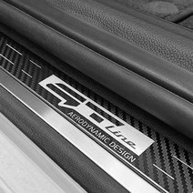 기아 EV6 도어 스커프 카본 스티커 헤어라인, 헤어라인메탈_EV6로고