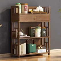 사방탁자 원목 돈궤 전통 화초장 고재 가구, 다크브라운-2층 50CM