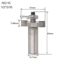 1/4 "생크 고품질" T 비스킷 조인트 슬롯 커터 조인트/슬로팅 라우터 비트 목재 작업, 15 NO15