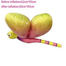 파티 용품 베이비 샤워 장식 알루미늄 호일 풍선 3D 잠자리 나비 생일 웨딩 파티 에어 글로브, 02 Yellow Dragonfly