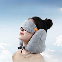 소음 감소 베개 방음 아이 마스크 목 u자형 베개 여행, 별이 빛나는 하늘 그레이 사이즈 M