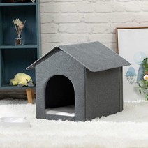 Hollypet Cozy Pet Bed 따뜻한 동굴 둥지 수면 침대 강아지 집 고양이 및 소형견용 그레이, Dark Gray