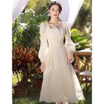신부 아이보리 웨딩 들러리 드레스 가족 자매 원피스 본식 스냅샷 촬영