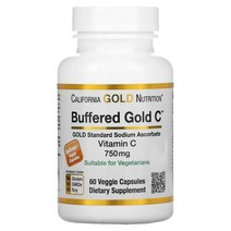 캘리포니아 골드 뉴트리션 Buffered Gold C GOLD Standard 아스코르브산 나트륨(비타민C) 750mg 베지 캡슐 옵션확인필수, 60 개, 60개
