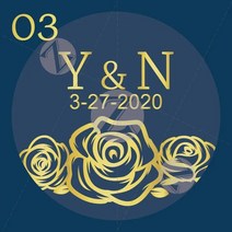 웨딩아치 하트조형물 장식 스티커 리얼 호일 샤이니 골드 맞춤형 로고 라벨 세례 베이비 샤워 성찬식, 45.03  5CMGold50