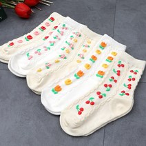 예쁘니양말 400-체리플라워 5족SET 아동양말 심플하면서 고급스러운 다양한 디자인으로 인기좋아요