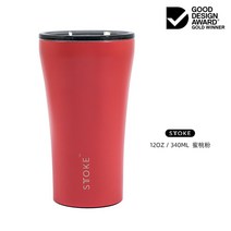 해외 STTOKE 비즈니스 손으로 만든 절연 커피 컵 세라믹 휴대용 직접 음료 테이크 아웃-132820, 단일옵션, 13. 복숭아 가루 12OZ