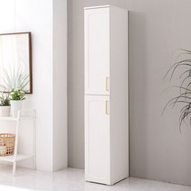 원스홈 더포크 300x1800 하이 틈새 수납장 주방수납 틈새장, 크림 화이트