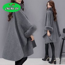 SHENGBO신상 가을 겨울 패션 밍크 망토 코트