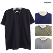 에스엠진 SMJ421 이중 라운드 반팔티 반팔 티셔츠 라운드넥