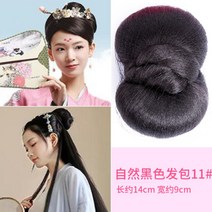 혼주 한복 머리 스타일 쪽머리 가발 중전 붙임머리 헤어 부분 당고 가채, 1개, 11내추럴블랙발주