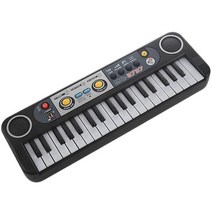 전자올겐 디지털 피아노 입문 키보드 37 키 아이 오르간 일렉트릭 음악 악기 학습 미니 마이크 포함, 검은색