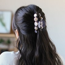 진주 자개 도트 집게핀 당고 올림 헤어핀