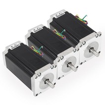 RATTMMOTOR 3피스 Nema23 23HS2430B 듀얼 샤프트 57mmx57mmx112mm 스테퍼 모터 460 인 1.8° 3A 4 리드 와이어 CNC 라우터 밀링 조각