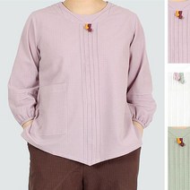 [천삼백케이] [히읏한복] 2887 매듭포인트 체크 순면 블라우스 30수 순면 3색상