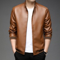 가죽 자켓 남자 봄 가을 트렌드 탑 청소년 파티 기관차 오토바이 패션 잘 생긴 의류 극복, 170/리터, 1926 커피 컬러