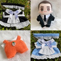 푸른옷장 10cm 인형옷 메이드 드레스 블랙 수트 멜빵 바지, 레드수트