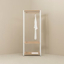 상일리베가구 아이언 드레스룸 800 1단 행거형, 화이트오크