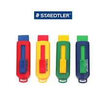 스테들러 슬라이딩 칼라지우개 컬러지우개 지우개 정품 +연필1P증정, 옐로우바디+레드바디+블루바디+그린바디, 4개입