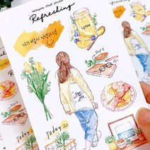 Refreshing 다꾸 인스 인쇄소스티커 No.316, 유포지(5매)