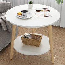 티테이블 루케인 비웰 600 2단 원형테이블, 화이트