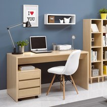 동서가구 1500 우드톤 데스크 학생 컴퓨터 게이밍 책상 DF631776, 오크
