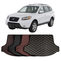 현대 뉴싼타페CM (7인승/일체형) 맞춤 가죽 에디션 트렁크매트+뒷열 등받이커버 풀세트 차박 캠핑, 블랙베이지